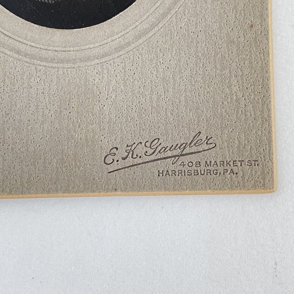 c1900 Cabinet Card Woman Oval Portrait Studio Photo E H Gaugler Harrisburg PA - Picture 3 of 6